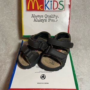 McKids Infant Baby Sandals Size 1 Brown Sandals Double Strap New In Box
